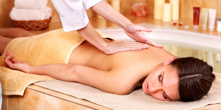 Relaxační masáž v délce 60 nebo 90 min.: přední či zadní část těla i celotělová
