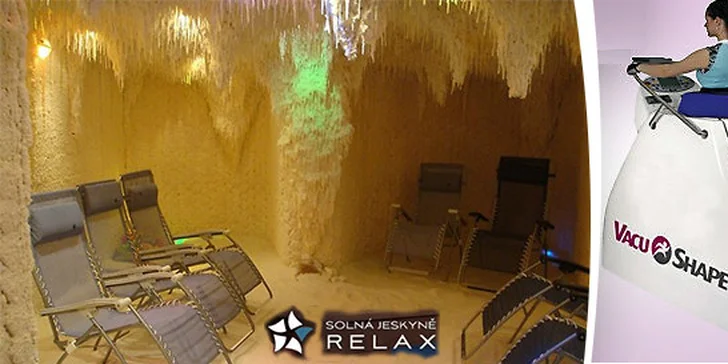Zdravá relaxace v solné jeskyni a hubnutí ve VacuShape v Praze