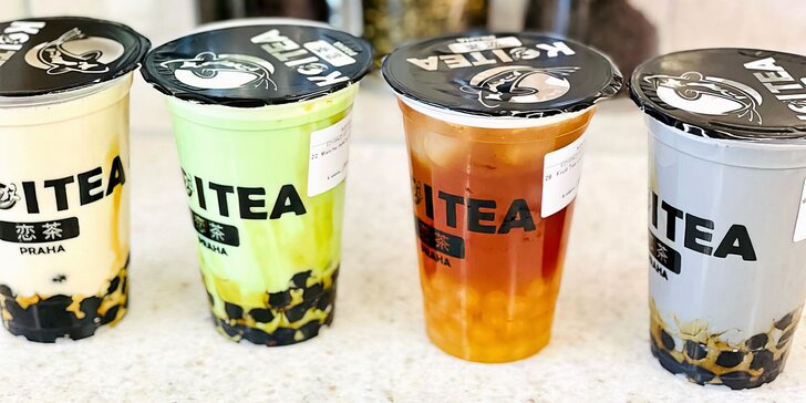Mléčný i ovocný čaj Koi Tea dle výběru: passion fruit, mango, karamelový mléčný čaj i matcha latte