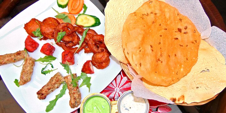 Zajděte si na exotickou večeři: pestré indické menu Sampler pro dva