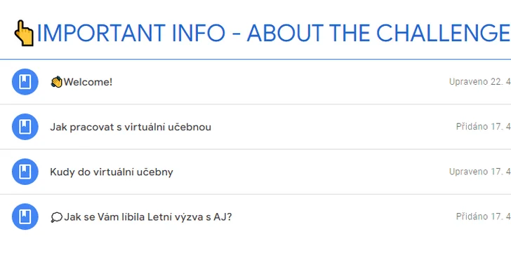 Letní anglická výzva: 4týdenní online kurz angličtiny s úkoly ve virtuální učebně