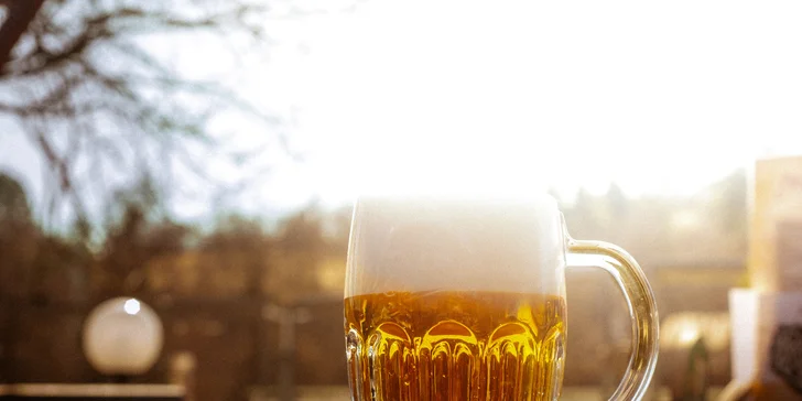Ukrajinský šašlik připravený na ohni a brambory s rozmarýnem a česnekem