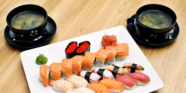 30% sleva na jídlo i nápoje v karlínské restauraci Fuku wok & sushi: saláty, tradiční polévky, nudle i sushi