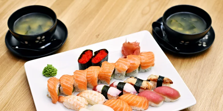 Do Karlína na Japonsko: 24–74 ks sushi i se závitky či salátem wakame