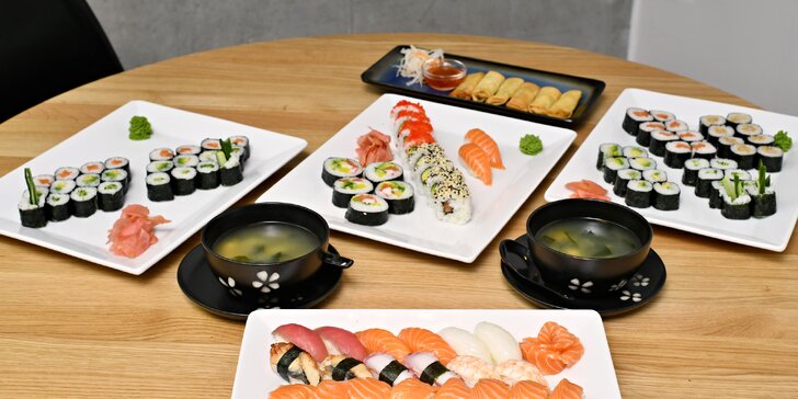 Do Karlína na Japonsko: 24–74 ks sushi i se závitky či miso polévkou