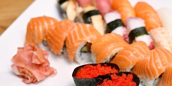 Japonsko v srdci Karlína: 24–74 kousků sushi i se závitky či salátem wakame