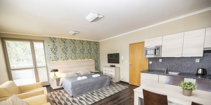 Krásné apartmány v Harrachově se vstupy do rozsáhlé wellness zóny Grotta Spa