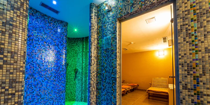 K dispozícii máte relaxačný bazén s protiprúdom s rozmermi 10×5m, parná i suchá sauna, hydromasážna vaňa, vírivka a oddychová miestnosť,