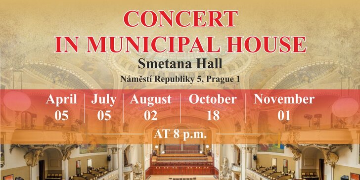 Vstupenka na koncert vážné hudby ve Smetanově síni Obecního domu
