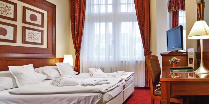 Hotel v Karlových Varech s polopenzí, vstupem do bazénu a wellness