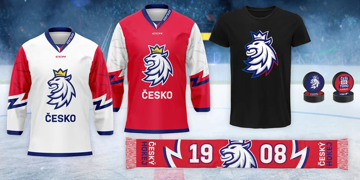 Výbava na MS v hokeji: dres, šála, triko i přívěsek české reprezentace