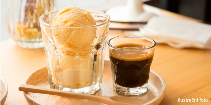 Pohoda v srdci lázeňské oblasti Velké Losiny: káva a dva kopečky zmrzliny v poháru či kornoutu