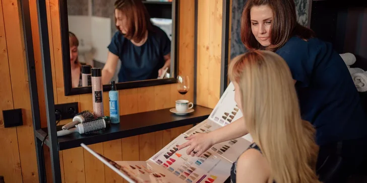 Profesionalní péče: manikúra s gel lakem i střih a barvení vlasů, balayage i ombré