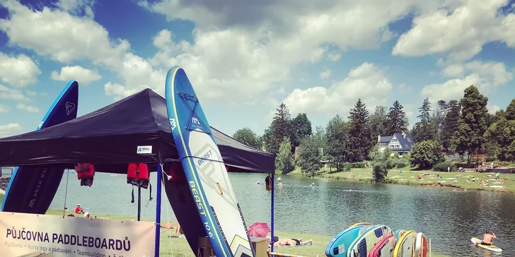 Zapůjčení paddleboardu pro děti i dospělé, kurz či megaboard s občerstvením