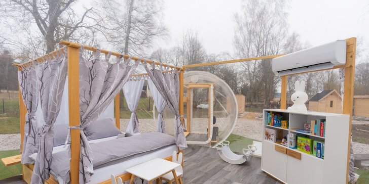 Parádní glamping V bublině: neomezený relax ve finské sauně a výhled na hvězdy