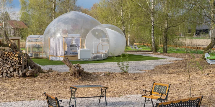 Parádní glamping V bublině: neomezený relax ve finské sauně a výhled na hvězdy