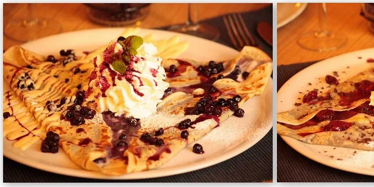 Výtečné francouzské palačinky Crêpes a Galettes v Café Creperie