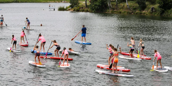 Zapůjčení paddleboardu pro děti i dospělé, kurz či megaboard s občerstvením