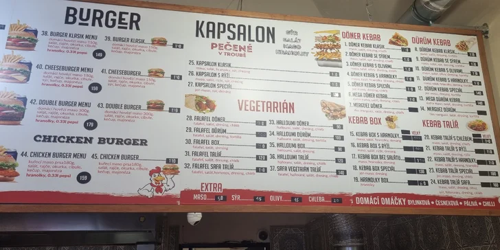 Šiš kebab, döner, dürüm i masový mix grill s přílohou pro 1 nebo 2 osoby