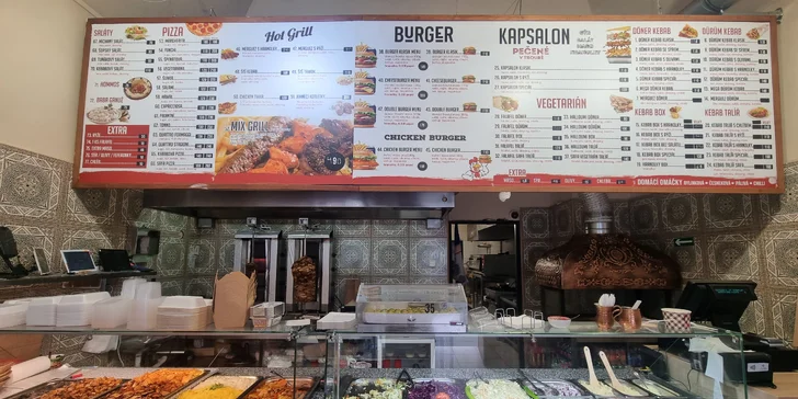 Šiš kebab, döner, dürüm i masový mix grill s přílohou pro 1 nebo 2 osoby
