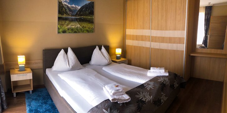Krásný hotel v srdci rakouského NP Vysoké Taury, možnost stravy či apartmánu s kuchyňkou