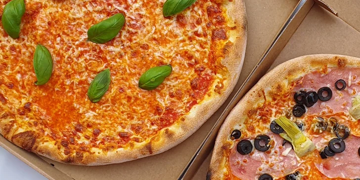 Jedna či dvě pizzy a třeba i nápoje dle výběru: šunková, slaninová i vegetariánská či tvarůžková