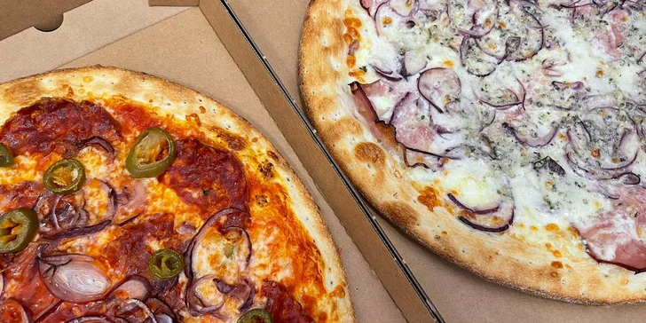 Jedna či dvě pizzy a třeba i nápoje dle výběru: šunková, slaninová i vegetariánská či tvarůžková
