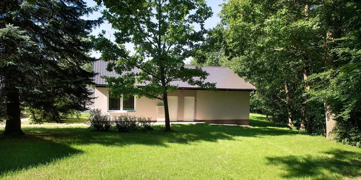 Dovolená v Železných horách až pro 5 osob: chatka se snídaní, neomezeně venkovní bazén a wellness