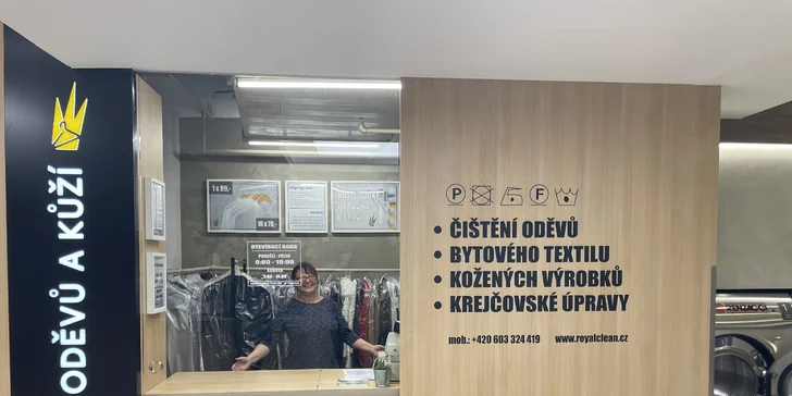 Profesionální čistírenské služby Royal clean: vouchery v hodnotě 500, 900, 1200 či 1500 Kč