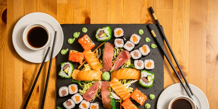 Pochutnejte si na sushi v srdci Brna: 30–38 ks v bistru s otevřenou kuchyní, i vegan set