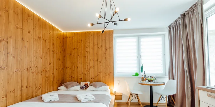 Luxusní studia a apartmány v srdci Liptova až pro 6 osob a 60 minut privátního wellness
