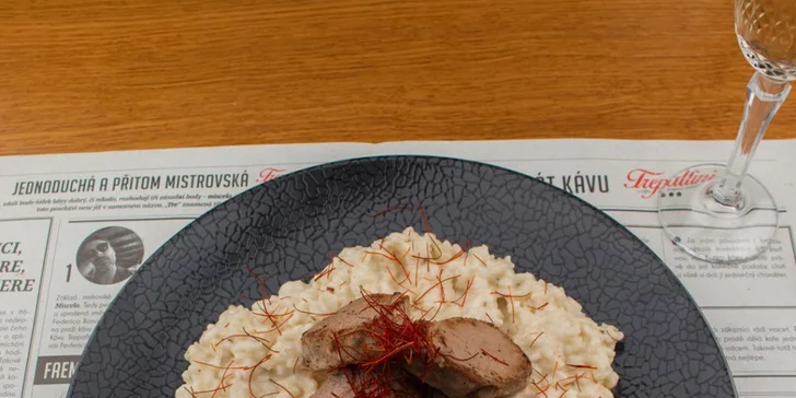 Romantické degustační menu pro dva: prosecco, fritované papričky i rizoto a babiččin štrúdl s kávou