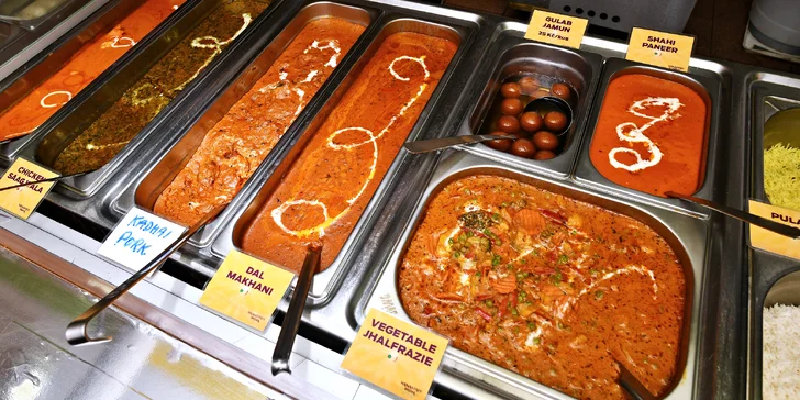 All you can eat na 1,5 hodiny: vegetariánská i masová jídla v indické restauraci