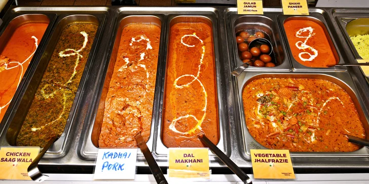All you can eat na 1,5 hodiny: vegetariánská i masová jídla v indické restauraci