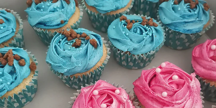 Elíziny dorty: cupcakes i dvoukilový dort s krabicí na odnos