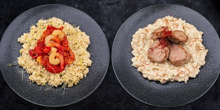 Romantické degustační menu pro dva: prosecco, fritované papričky i rizoto a babiččin štrúdl s kávou