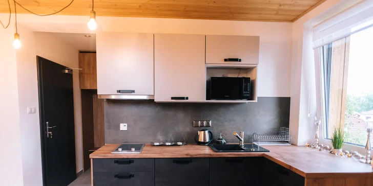 Luxusní nové apartmány v srdci Liptova až pro 6 osob a 60 minut privátního wellness