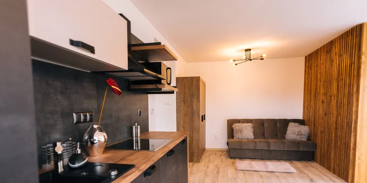 Luxusní nové apartmány v srdci Liptova až pro 6 osob a 60 minut privátního wellness