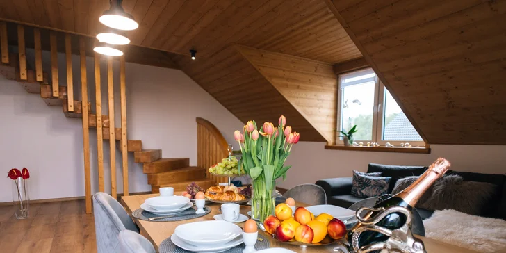 Luxusní nové apartmány v srdci Liptova až pro 6 osob a 60 minut privátního wellness