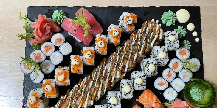 Sushi menu o 38 či 46 ks zarolovaných mňamkách v Táboře: tempura, maki i nigiri