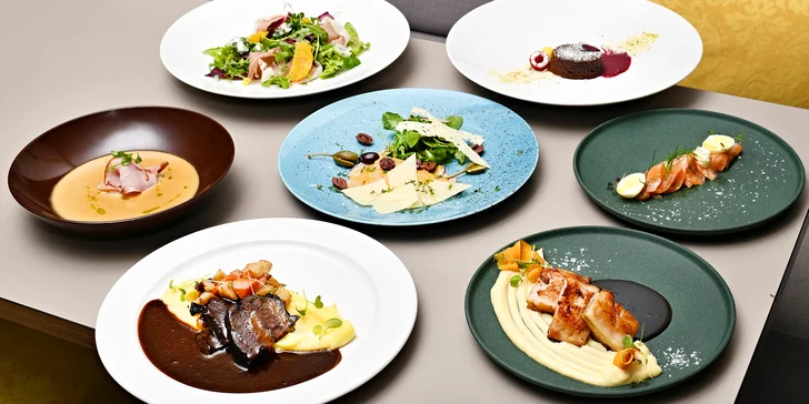 5chodové menu pro dva s vinným párovaním i bez: selečí pečeně či hovězí líčka, saláty i čokoládový fondán