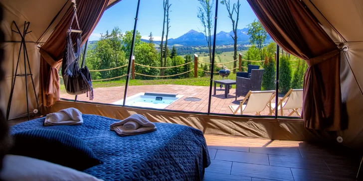 Romantický glamping s venkovní vířivkou jen 8 km od Zakopaného