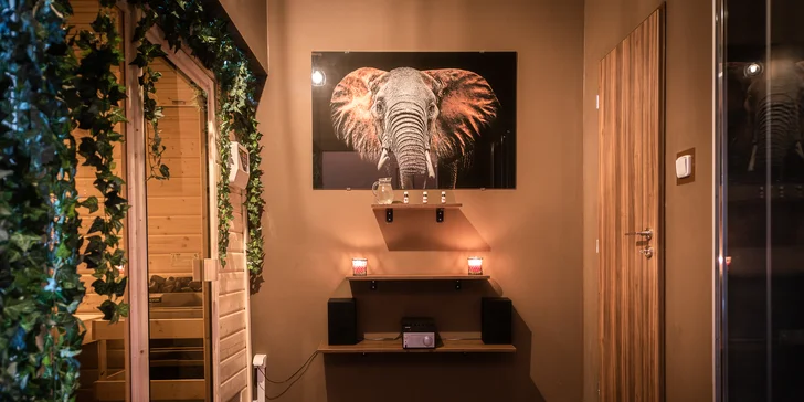 Privátní wellness pokoje v různých stylech: hydromasážní vana, sauna i relax zóna