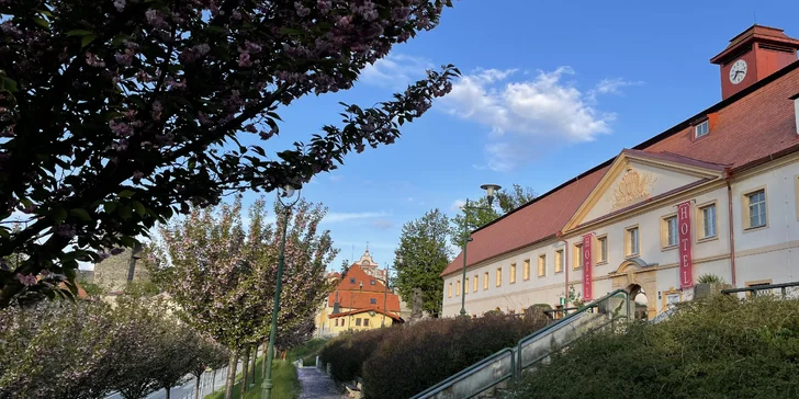 Pobyt v rustikálním hotelu z roku 1813 v historickém centru Týnce: snídaně i rodinná vstupenka na hrad