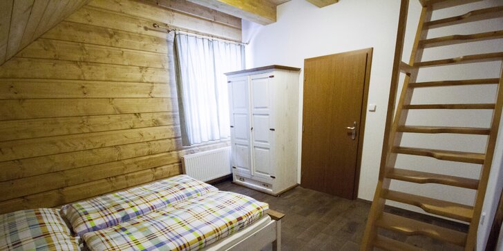 Pohoda v Dolní Lomné v Beskydech: vybavený apartmán s kuchyňkou, polopenze a wellness