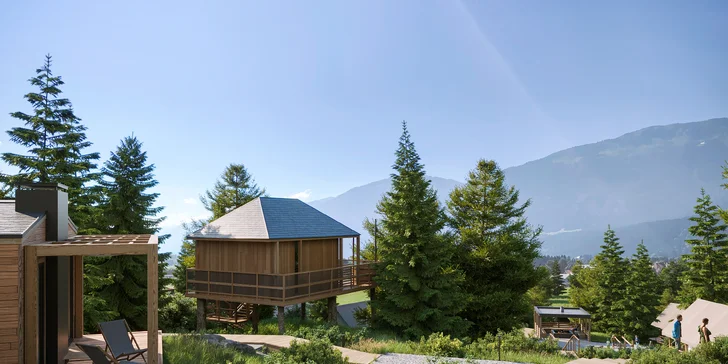 Glamping ve zbrusu novém resortu na jihu Rakouska: luxusní stan nebo tree house, vstupy do vodního světa