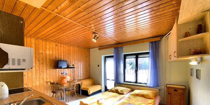 Pobyt na Šumavě ve vybaveném apartmánu s kuchyňkou až pro 6 osob