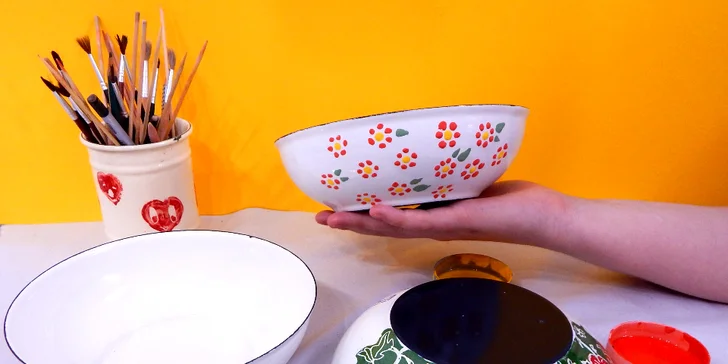 Fantazie má zelenou: malování na 1, 2 nebo 4 smaltované mísy