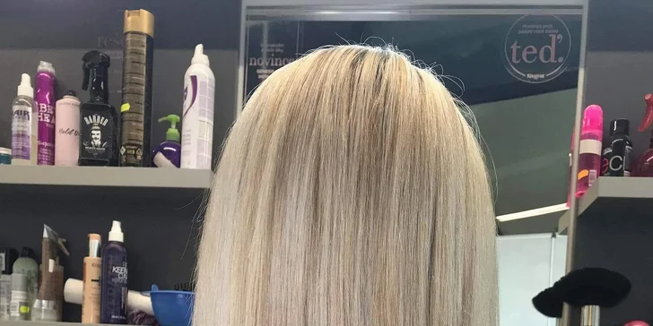 Krásné a zdravé vlasy: střih, melír, ošetření přípravkem Olaplex a styling s foukanou, do 120 minut