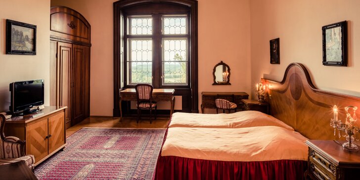 Romantika v Hluboké nad Vltavou: 4* zámecký hotel, luxusní wellness i zážitková večeře